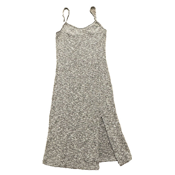 Naked Wardrobe Women Small Dress Ribbed Straps Split Marble Gray - Picture 1 of 7